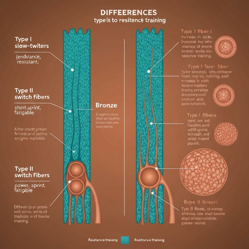 Muscle fiber types I and II